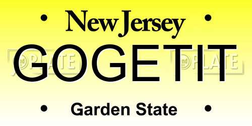 GOGETIT New Jersey License Plate