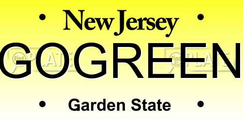 GOGREEN New Jersey License Plate