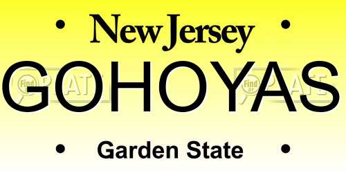 GOHOYAS New Jersey License Plate