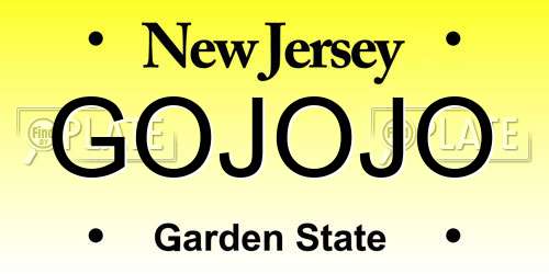 GOJOJO New Jersey License Plate