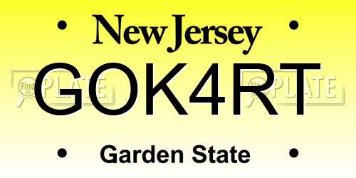 GOK4RT New Jersey License Plate