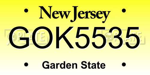 GOK5535 New Jersey License Plate