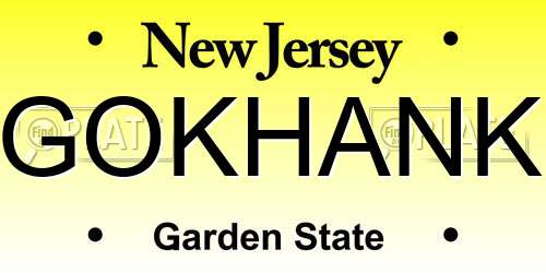 GOKHANK New Jersey License Plate
