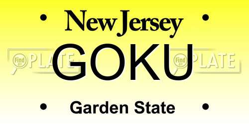 GOKU New Jersey License Plate