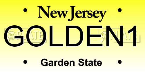 GOLDEN1 New Jersey License Plate