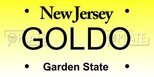 GOLDO New Jersey License Plate