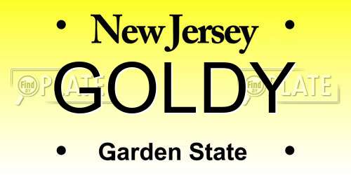 GOLDY New Jersey License Plate