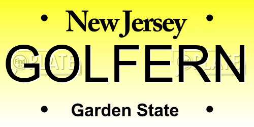 GOLFERN New Jersey License Plate