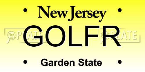 GOLFR New Jersey License Plate