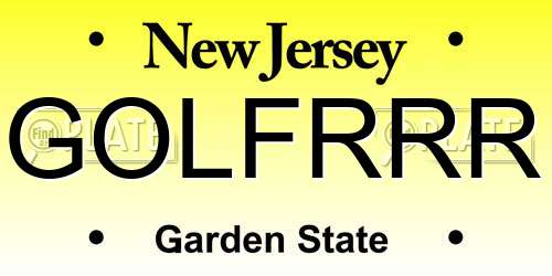 GOLFRRR New Jersey License Plate