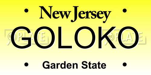 GOLOKO New Jersey License Plate