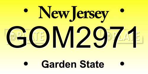GOM2971 New Jersey License Plate
