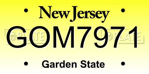 GOM7971 New Jersey License Plate