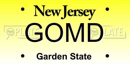 GOMD New Jersey License Plate
