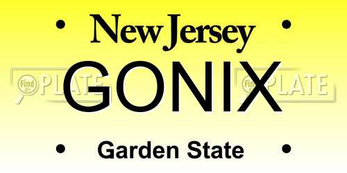 GONIX New Jersey License Plate