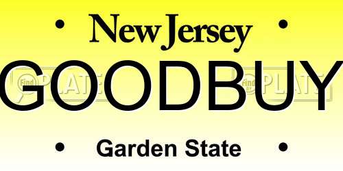 GOODBUY New Jersey License Plate