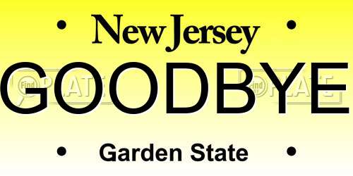GOODBYE New Jersey License Plate