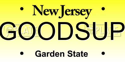 GOODSUP New Jersey License Plate