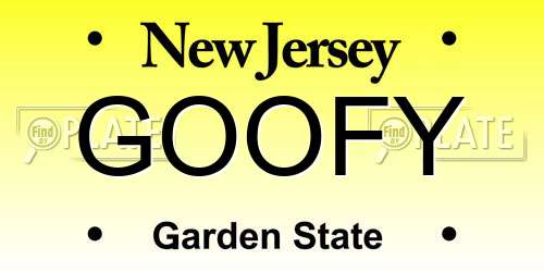 GOOFY New Jersey License Plate