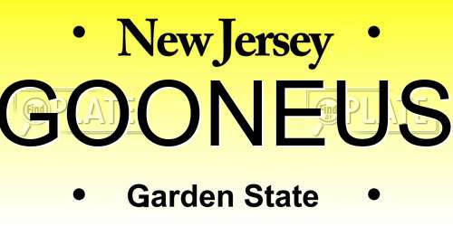 GOONEUS New Jersey License Plate