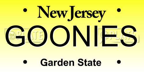 GOONIES New Jersey License Plate