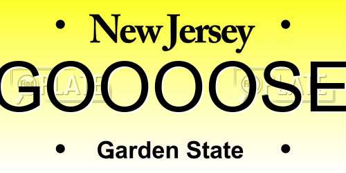 GOOOOSE New Jersey License Plate