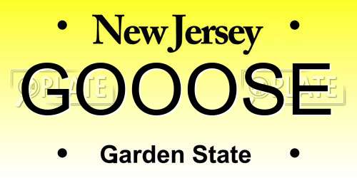 GOOOSE New Jersey License Plate
