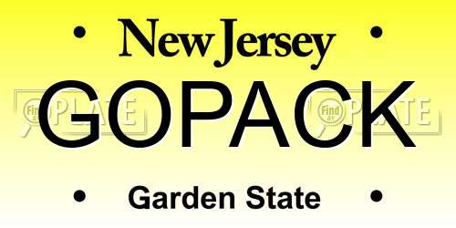 GOPACK New Jersey License Plate