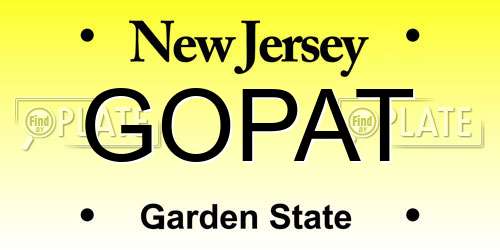 GOPAT New Jersey License Plate