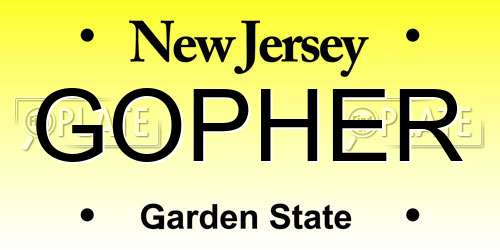 GOPHER New Jersey License Plate
