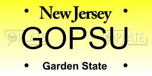 GOPSU New Jersey License Plate