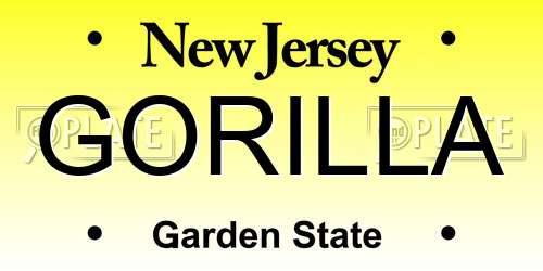 GORILLA New Jersey License Plate