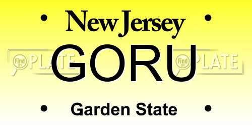 GORU New Jersey License Plate