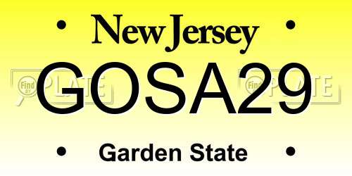 GOSA29 New Jersey License Plate