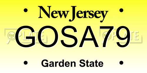 GOSA79 New Jersey License Plate