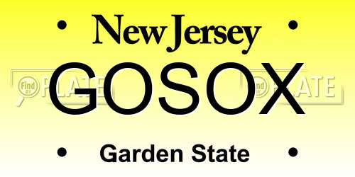 GOSOX New Jersey License Plate