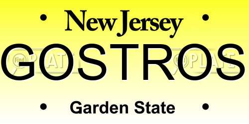 GOSTROS New Jersey License Plate