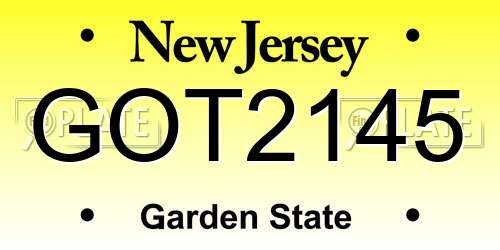 GOT2145 New Jersey License Plate