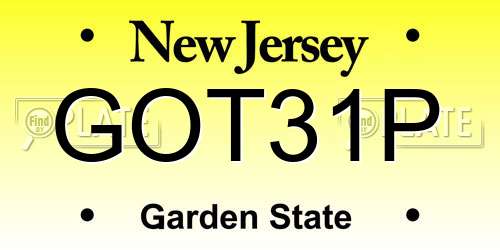 GOT31P New Jersey License Plate