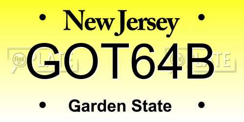 GOT64B New Jersey License Plate