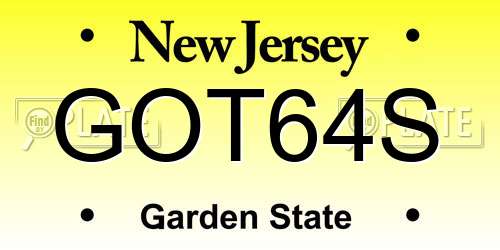 GOT64S New Jersey License Plate