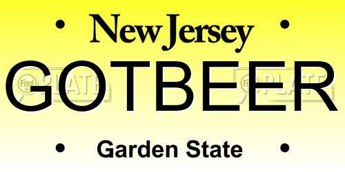 GOTBEER New Jersey License Plate