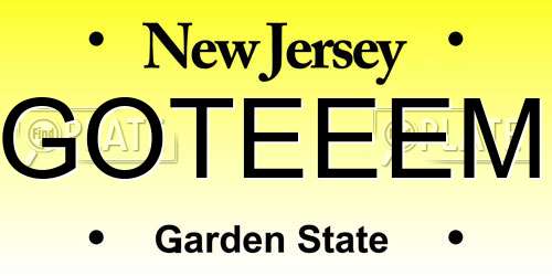 GOTEEEM New Jersey License Plate