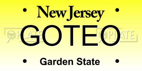 GOTEO New Jersey License Plate