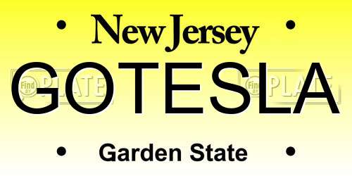 GOTESLA New Jersey License Plate