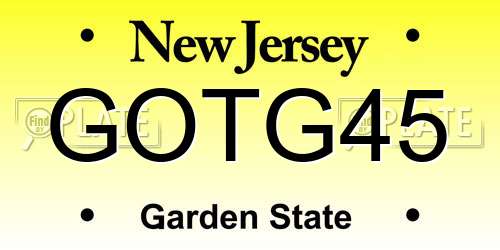 GOTG45 New Jersey License Plate