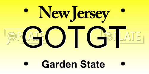 GOTGT New Jersey License Plate