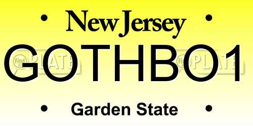 GOTHBO1 New Jersey License Plate