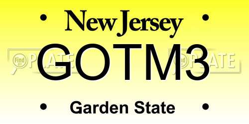 GOTM3 New Jersey License Plate