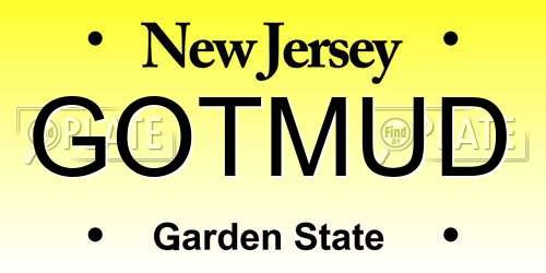 GOTMUD New Jersey License Plate